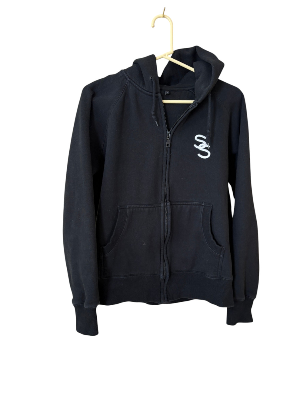 Sam Smith Illustrated Zippered Hooded Sweatshirt Faded Black Size Large